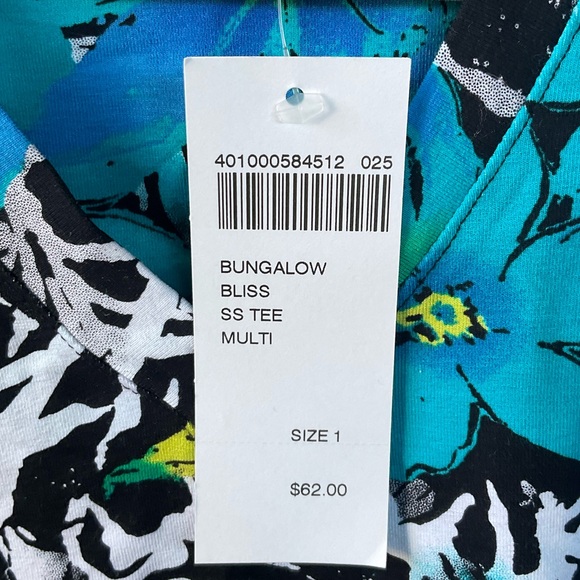 Chico’s Bungalow Bliss Short Sleeve Blouse Multi-Color; NWT; M/8 - Picture 7 of 11